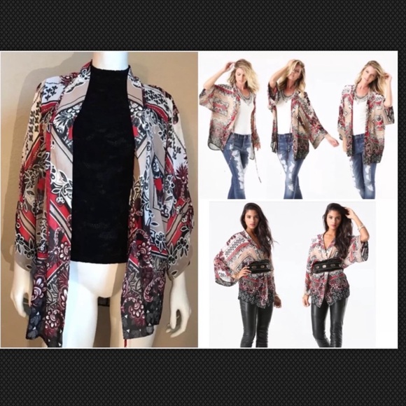 NWT Tie-Front Kimono Size XS - Picture 3 of 13